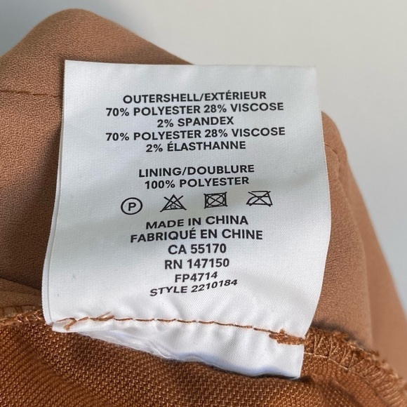 Frank and Oak Women High-Rise Belted Pants in Terracotta / Rust Brown • sz US 2 - Picture 9 of 10